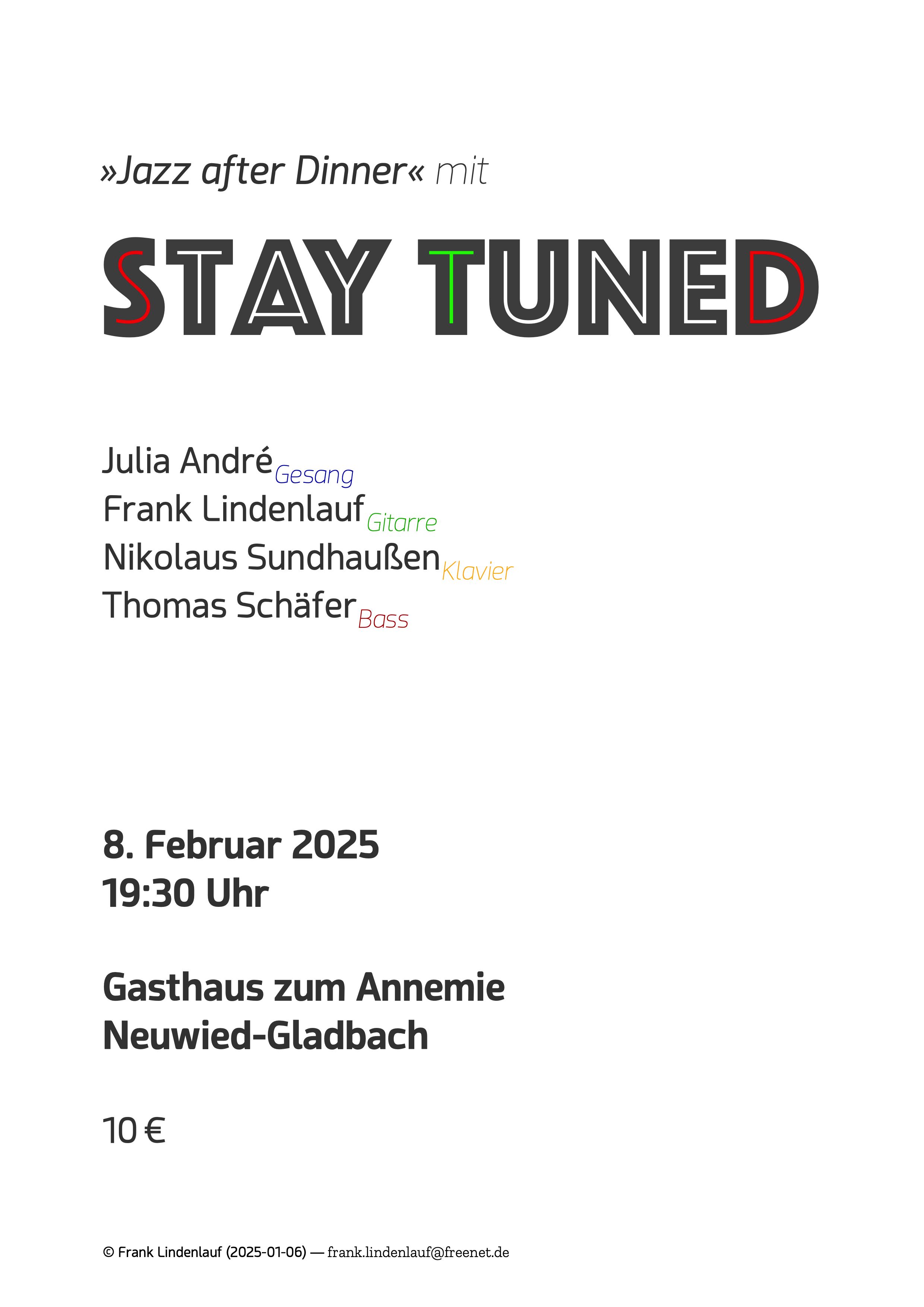 Stay Tuned – Jazz after Dinner